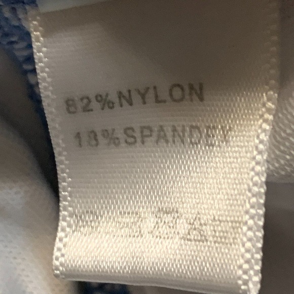 Women's Size Medium One-Piece Swimsuit Dusty Blue Deep V Neck Crisscross Back - Picture 6 of 7